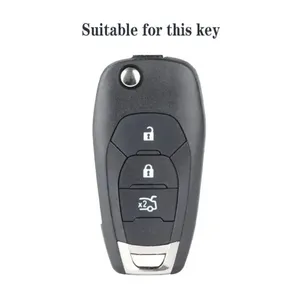 Étui de clé de voiture télécommande en silicone pour <span class=keywords><strong>Chevrolet</strong></span> <span class=keywords><strong>Cruze</strong></span> Trax LS Badge Spark Sonic Aveo Tracker Onix RS Trailblazer Accessoires Fob - Product Image 2