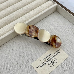 Eenvoudige Temperament Acetaat Lente Clip Retro Kleur Geblokkeerd Ronde Halve Banden Haar Clip Voor Vrouwen - Product Image 5