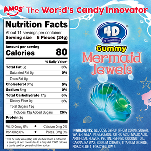 <span class=keywords><strong>Caramelle</strong></span> Gommose Amos 4D a Forma di Conchiglia, 255G, Confezione Singola, Ripiene di Succo, Gusto Frutta al Lampone Blu - Product Image 6