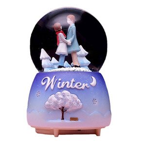 Caja Musical de Cristal con Bola de Nieve y Luz de Luna Blanca, Regalo Creativo de Cumpleaños, <span class=keywords><strong>Adornos</strong></span> para el Día de San Valentín - Product Image 6