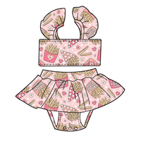 Vente en gros de maillots de bain deux pièces d'été pour filles de boutique Impression personnalisée Robe de bain de haute qualité Maillot de bain respirant et mignon