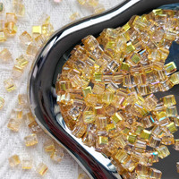 Perles en verre carrées YWJC Crystal Highlight 6 mm, perles en cristal AB facettées pour la fabrication de colliers, accessoires DIY
