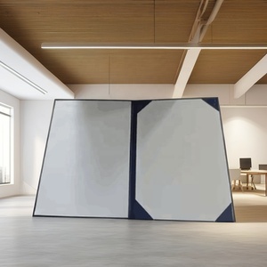 Biểu tượng tùy chỉnh A4 tập tin thư mục trình bày Double Sided PU <span class=keywords><strong>Leather</strong></span> giấy chứng nhận chủ <span class=keywords><strong>Made</strong></span> chất lượng giấy - Product Image 1