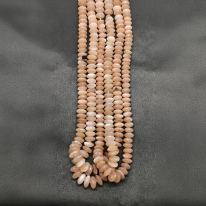 Venta caliente de alta calidad 7-10mm hebra de piedras preciosas de piedra lunar de melocotón Natural hermosas cuentas de platillo facetadas de corte alemán verde - Product Image 1