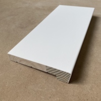 Moldura Decorativa para Ventana de Pino Blanco Imprimado de Diseño Moderno, Moldura Exterior Decorativa