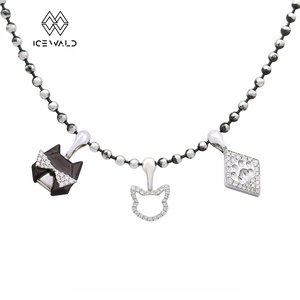 Collier original en argent 925 avec diamants <span class=keywords><strong>pour</strong></span> animaux de compagnie, idéal <span class=keywords><strong>pour</strong></span> les cadeaux de vacances, souvenir de couple. - Product Image 5