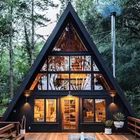 20 pieds Prix le plus bas Maison préfabriquée à cadre en A Petites maisons de luxe en forme triangulaire pour hôtels et magasins Maison préfabriquée