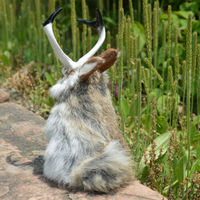 Décoration de Pâques Lapin en fourrure véritable, décorations de Noël, lapins Jackalope