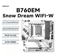 Carte mère JGINYUE B760EM Snow Dream WIFI-W blanche, LGA1700, DDR4 4000 MHz, 14+1+1 Phase DrMOS, 3x M.2 NVMe PCIe 5.0 WiFi, M-ATX PC