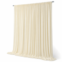 Voile de décoration de fond en tissu extensible en soie de lait couleur crème pour mariage, draperie de plafond de chapelle de mariage couleur café
