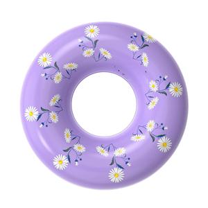 ห่วงยางว่ายน้ำลายดอกเดซี่สีม่วง, ห่วงยางลายดอกไม้น่ารักสำหรับผู้ใหญ่, ห่วงยางสำหรับปาร์ตี้ริมสระน้ำหรือทะเลในช่วงฤดูร้อน - Product Image 2
