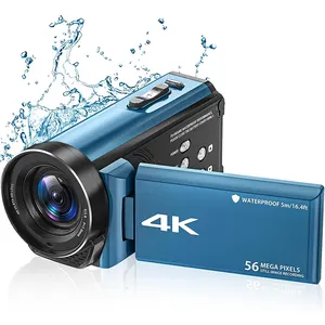 摄像机摄像机4k超高清56MP 30FPS视频摄像机，适用于YouTube 18倍变焦水下16.4英尺防水摄像机