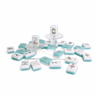 Mahjong américain de luxe à double couche en acrylique, style océan, 160 tuiles, 1,42x0,98x0,59 pouces, pour le marché américain, en stock