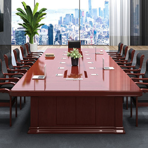 Mesa de Conferencia Rectangular Saint-Lee, Chapa de Madera Maciza, Duradera, Juego de Mesa y Sillas para Reuniones de Oficina - Product Image 2