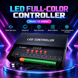 Contrôleur DMX512 LED couleur pleine gamme 220V AC 8 canaux avec écran numérique pour bande LED RGB et lumière de nœud pixel, télécommande par téléphone - Product Image 3