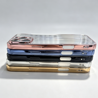 Étui de protection transparent électroplaqué ultra-fin avec bords droits - Compatible avec les séries iPhone 16, 15, 14 et 13 Pro Max