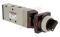 Vanne manuelle pneumatique NVZM450-N01-34B, interface NPT, commande par sélecteur rotatif, 2 positions 1/8 po NPT, 4 canaux, fonctionnement maximal