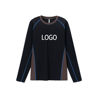 T-shirt de sport à manches longues H-Line color block, manches raglan, haut d'extérieur, nouvelle collection automne pour la randonnée – Vente chaude directe usine