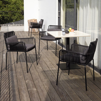 Chaise de jardin en rotin pour hôtel et restaurant, mobilier d'extérieur chinois, chaise de salle à manger en corde plastique pour patio