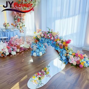 Arrangements floraux d'angle en tissu réaliste pour événements de mariage JY, fleurs bohèmes, guirlande de fleurs artificielles suspendues - Product Image 6