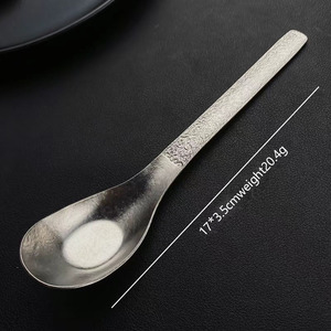 Cuillère à soupe chinoise en titane pur à long manche, finition cristalline, pour la maison et la restauration - Product Image 2