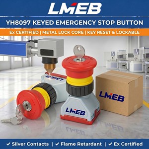 مفاتيح ضغط LMEB ذاتية الاستعادة مضادة للانفجار من الألومنيوم 16 مم 250 فولت - Product Image 3