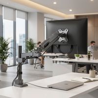 Support d'écran d'ordinateur réglable pour bureau, bras mécanique inclinable et rotatif à ressort, support d'écran