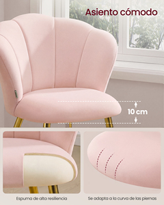 <span class=keywords><strong>VASAGLE</strong></span> <span class=keywords><strong>Chaises</strong></span> de salle à manger modernes en velours avec dossier boutonné et pieds en métal pour cuisine et salle à manger - Product Image 3