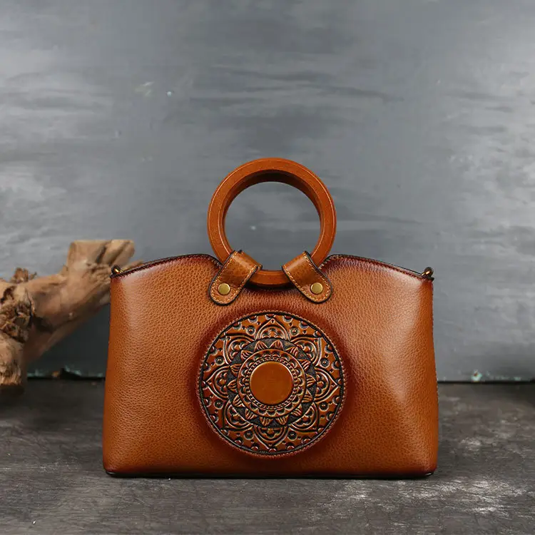 Dames Tassen 2022 Echt Lederen Messenger Crossbody Bag Vintage Chinese Stijl Handtas Met Luxe Crossbody Tas