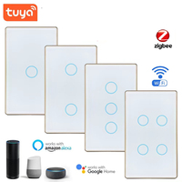 Interruptor Inteligente de Pared CHNLAN, Estándar Estadounidense, Tuya, Metálico, Zigbee 3.0, Táctil, 220V/110V, 10A, Unipolar