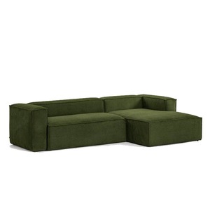Sofá de Terciopelo Corduroy Block PT6121, Sofá Seccional de Esquina para Sala de Estar con Chaise Longue, Cojín de Esponja Resistente - Product Image 4