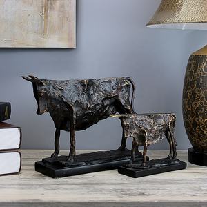 Groothandel 3D Hars Sculptuur Dier Stier Standbeeld Voor Home Decor Home Decoratie <span class=keywords><strong>Bull</strong></span> Brons Europa Folk Art Kunstmatige Shine D - Product Image 2