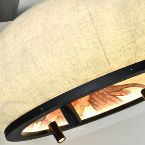 Lustre <span class=keywords><strong>de</strong></span> salle à manger VIP, luminaire suspendu en <span class=keywords><strong>paille</strong></span> <span class=keywords><strong>de</strong></span> style UKiyoe, lampes suspendues en forme <span class=keywords><strong>de</strong></span> <span class=keywords><strong>chapeau</strong></span> <span class=keywords><strong>de</strong></span> <span class=keywords><strong>paille</strong></span>, impressions sur bois Yamato-e, lampe suspendue en forme <span class=keywords><strong>de</strong></span> tambour - Product Image 3