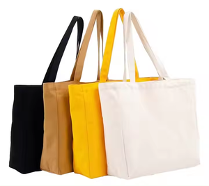 Bolso de mano Ouye personalizado para mujer, bolso de hombro de compras de lona sencillo ecológico con logotipo impreso, mango de tamaño mediano - Product Image 1
