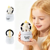 Désodorisant de voiture personnalisé en peluche licorne mignonne avec pot de fleurs, ornement de tableau de bord, jouet en peluche aromathérapie, vente en gros
