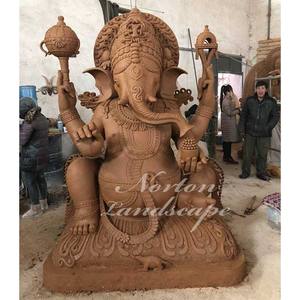 手彫りの庭の装飾大型ヒンドゥー教の神宗教真鍮ブロンズガネーシャ像彫刻販売 - Product Image 6