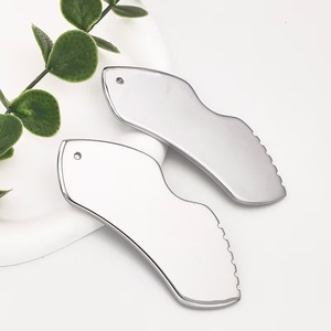 Zinc Alloy Guasha Board Teeth Edge Facial Lifting Massage Tool Lip Shape Gua Sha Scraping Plate For Face <b>Neck</b> Body Spa - Product Image 3
