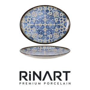 Plateau de service ovale Bluet 30,6 × 24 cm, porcelaine fine de qualité supérieure, impression numérique, Rinart Porcelai - Product Image 4
