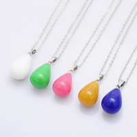 Pierre naturelle cristal Agate Jade goutte d'eau pendentif collier bricolage pierres précieuses bijoux pendentif bijoux 13*21mm