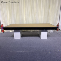 Table rectangulaire blanche de conception populaire pour événements de mariage, table pour enfants pour les fêtes et les banquets