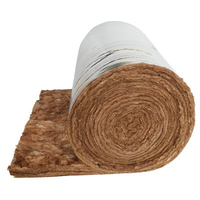 Rouleau de laine de verre marron sans formaldéhyde, isolation thermique et acoustique écologique en fibre de verre chocolat pour murs et plafonds