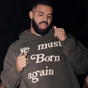 Kanye hoody <span class=keywords><strong>ye</strong></span> deve nascere di nuovo felpe alfabeto stampa schiuma hip hop manica lunga felpa felpa con cappuccio felpa pullover - Product Image 2