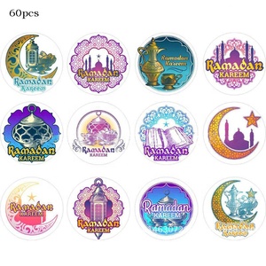 60pcs Eid Mubarak Adesivi Murali Kareem Musulmano Islam Impermeabile Ramadan Rifornimenti Del Partito Eid Mubarak Ramadan Decorazioni - Product Image 2