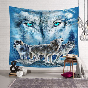 Vente en gros <span class=keywords><strong>de</strong></span> tapisserie imprimée d'animaux à motif <span class=keywords><strong>de</strong></span> loup pour la décoration du salon <span class=keywords><strong>de</strong></span> la chambre à coucher - Product Image 3