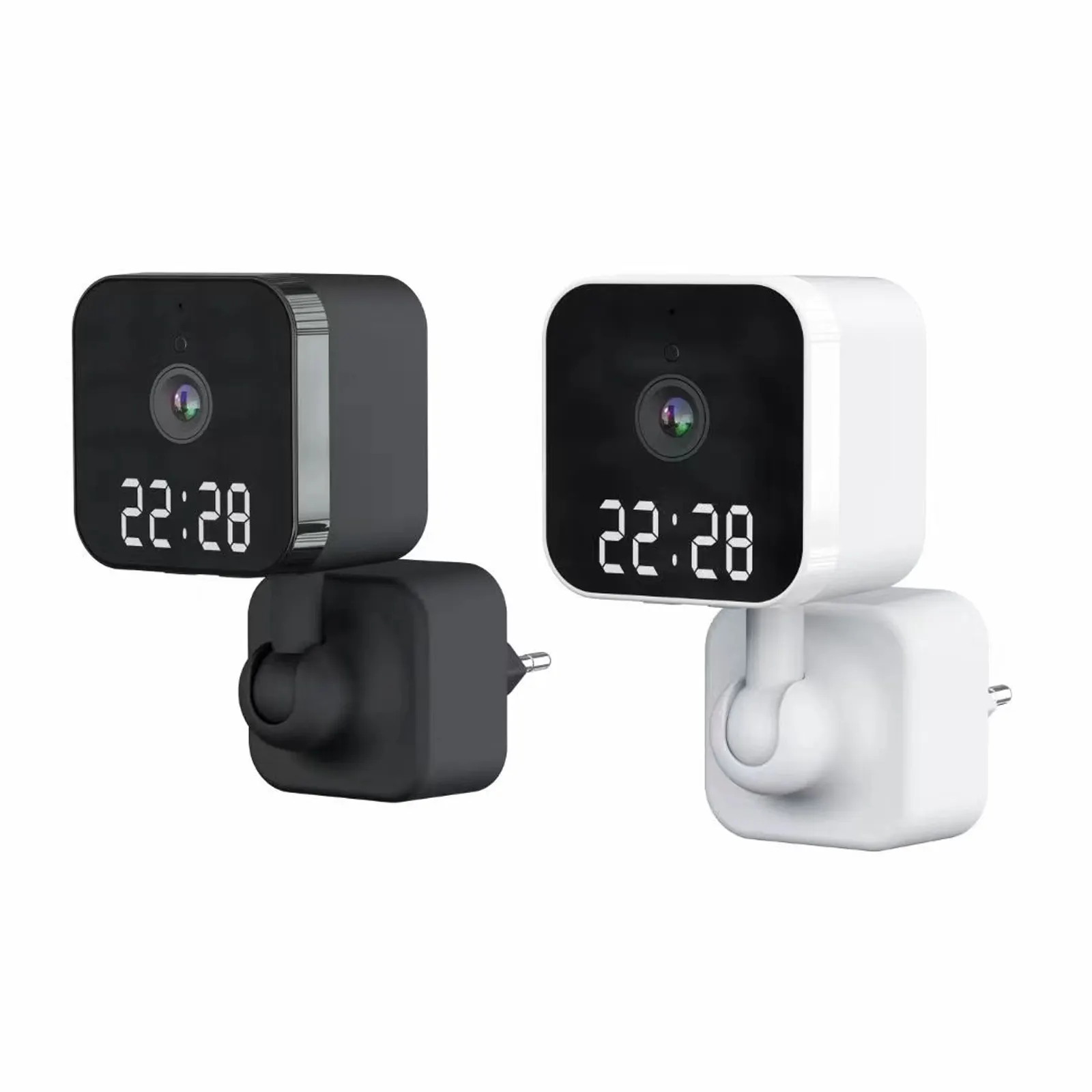 TUYA 2MP Audio bidirectionnel IR Mini CCTV Cube Plug Caméra à alimentation directe Audio Caméra intelligente avec horloge Caméra de sécurité à domicile