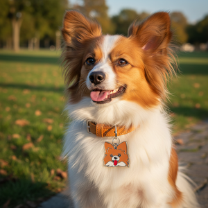 Medaglietta identificativa per cani Papillon, colore fulvo, smaltata, ciondolo identificativo per animali domestici - Product Image 3