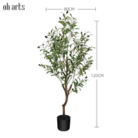 Oh Arts - Plante artificielle réaliste en pot - Bonsaï - Faux olivier - Olivier artificiel pour la décoration de restaurant