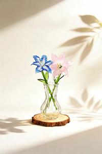 Ornement personnalisé en verre soufflé artisanal, fleur bleue, sculpture éternelle, cadeau romantique pour la Saint-Valentin, décoration pour la maison - Product Image 4