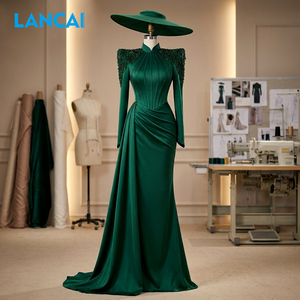 Vestido de Fiesta Elegante para Mujer, Hecho a Mano, Bordado con Cuentas, Estilo Maxi, Estructurado, Ropa de Diseñador Personalizada, MOQ Bajo - Product Image 2