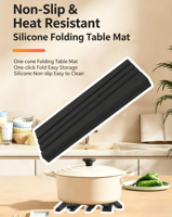 Tapis de cuisson pliable en silicone personnalisé OEM/ODM, avec logo sur mesure, antidérapant et résistant à la chaleur, pour table de cuisine